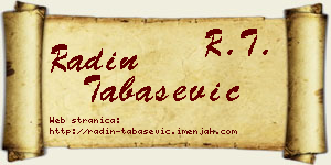 Radin Tabašević vizit kartica